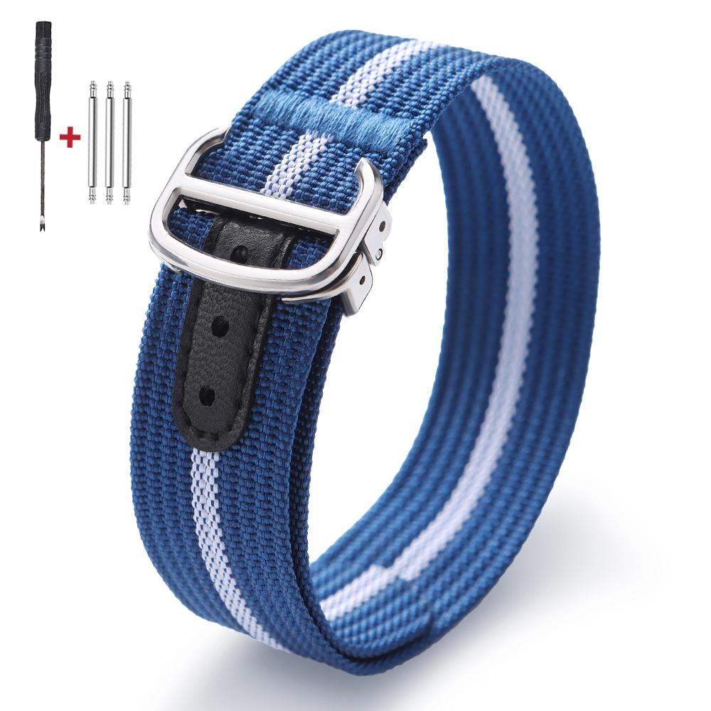 

Black Army Sports Breathable Nylon Watch Band Men‘s 20mm Braided Nylon Strap for Seiko Fabric Nylon Bracelet Wristbelt for Omega 20mm