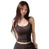 Korean Dongdaemun Sweet & Spicy U-Neck Camisole - Sexy, Slightly See-Through, Halter Short Vest