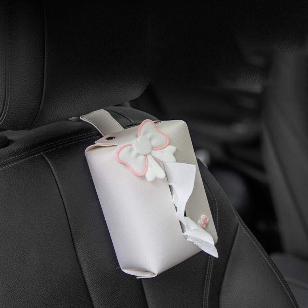 Advanced Sense Car Tissue Box PU Leather Tissue Hanging Bag  Car Interior Supplies