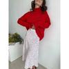 Women'S Elegant A-Line Flower Print White Long Skirt High Waist Summer Skirt Femme Faldas Jupe Saia Spring Maxi Skirt