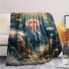 1PC Art Print Decor Print FlAannel Blanket, High quality Comfortable for All Seasons, Home Decor, Warmth and Comfort