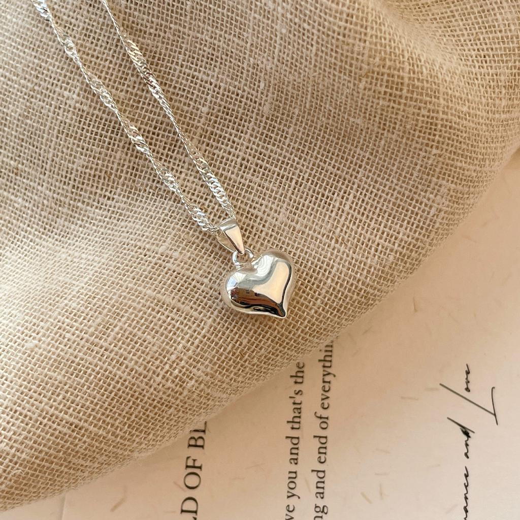 Adjustable Heart Pull Necklace For Women Summer Accessories Minimalist Elegant Pendant Versatile Layering Chain