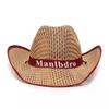 Western Cowboy Style Men Straw Hat Wide Brim Beach Hat Sun Protection Hat  for Outdoor Activities