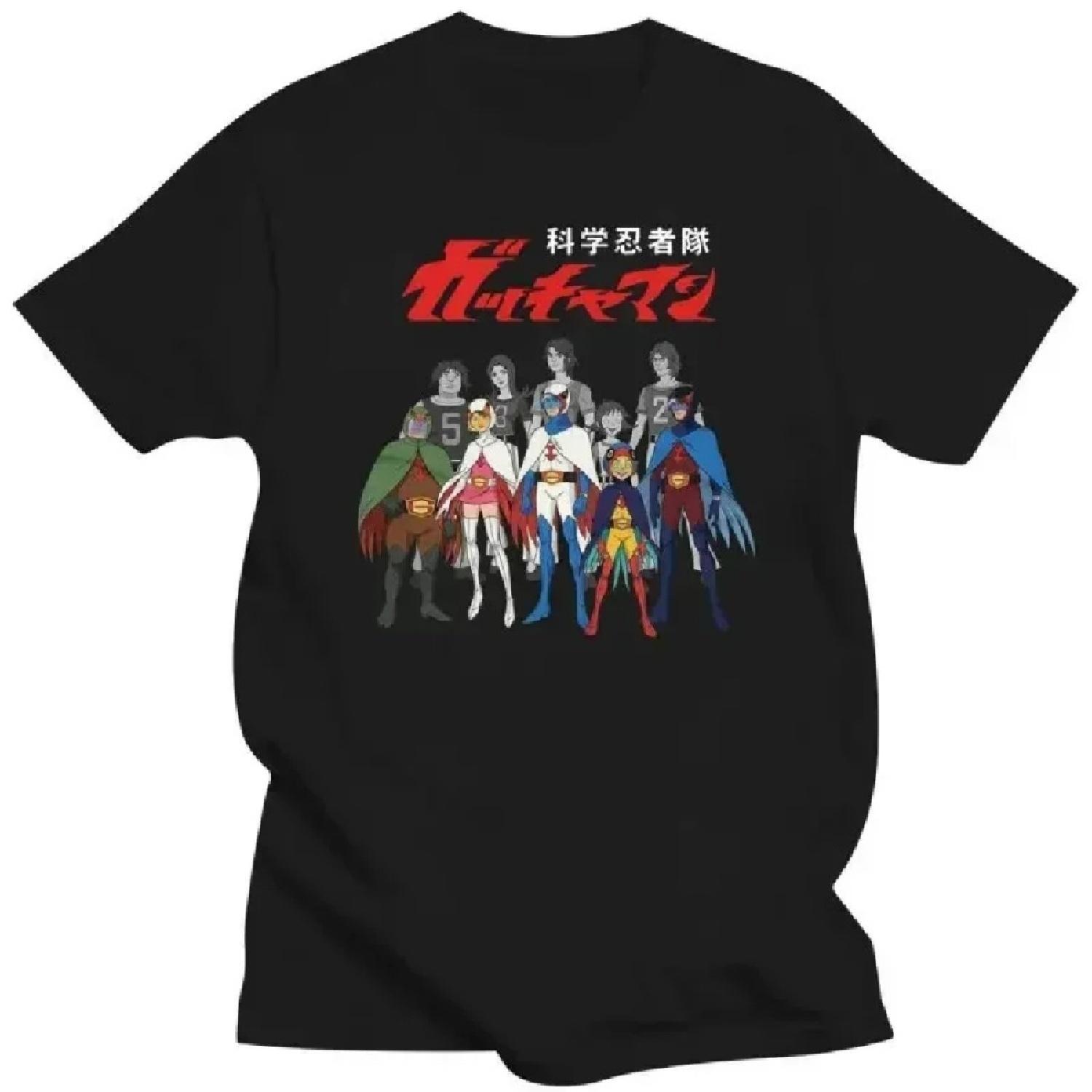 

Men Clothing Graphic TShirts Oversized Battle of The Planets Gatchaman Alter Ego Line-Up Mens T-Shirt (Black) Oversized Summer XXXXXL чёрный