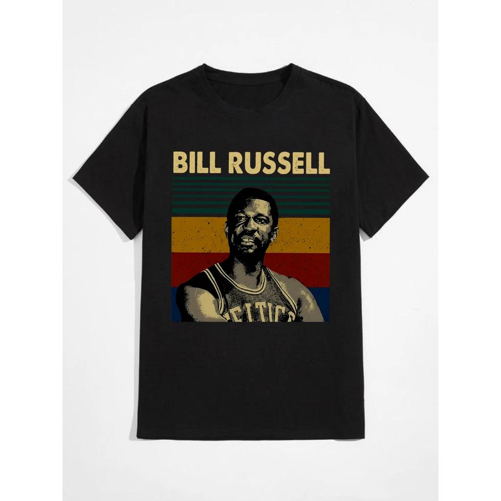 Bill Russell Black Unisex T-Shirt – Men’s Fan Tee, S–5XL S