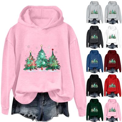 Damen Sweatshirt Sport Weihnachten Druck Pullover Sweatshirt Hoodie Langarm Oberteil Casual Sweatshirt