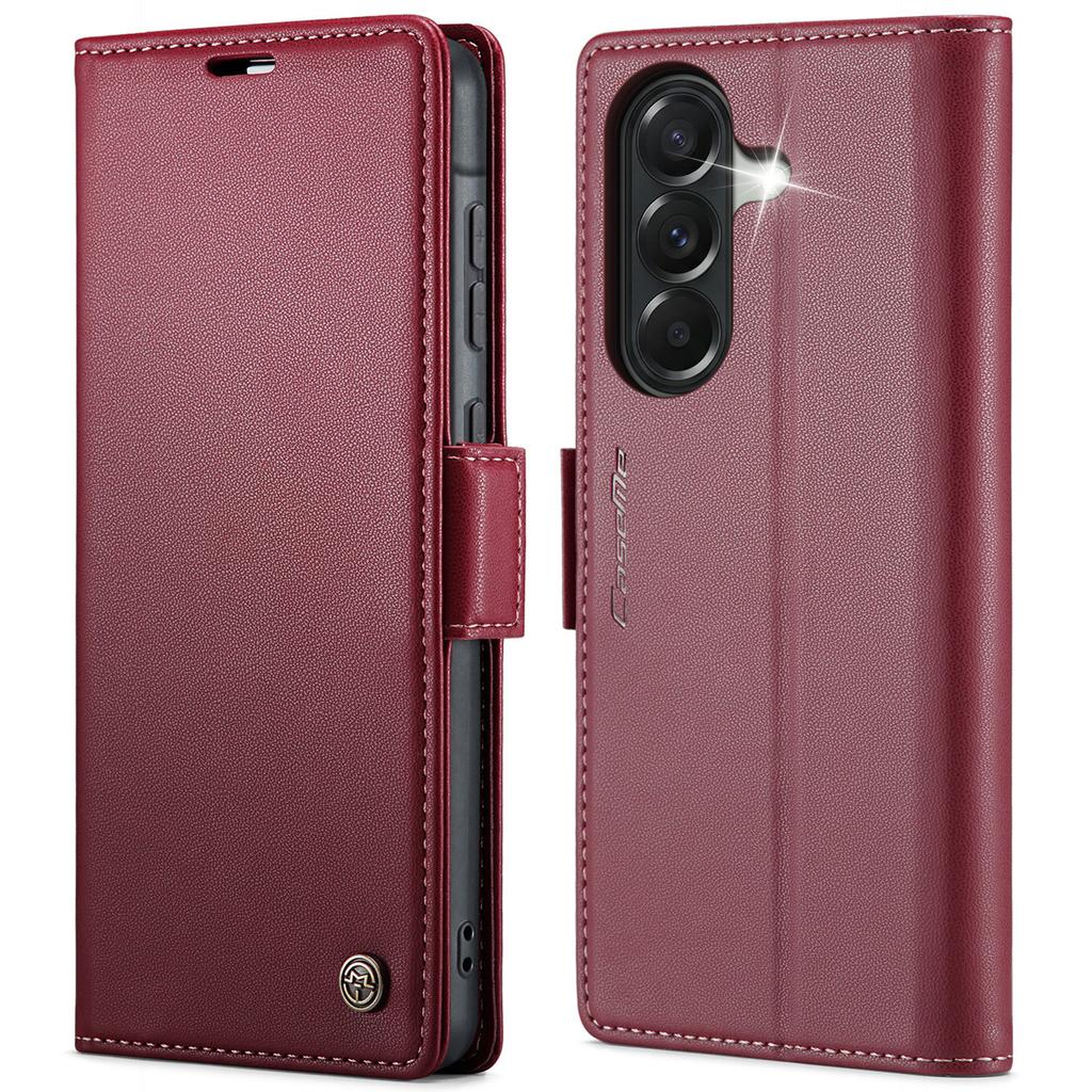 Für Samsung Galaxy A37 A57 Brieftaschenhülle PU-Leder Klapphülle RFID-blockierender Kartenhalter Magnetverschluss Ständer Stoßfeste Hülle