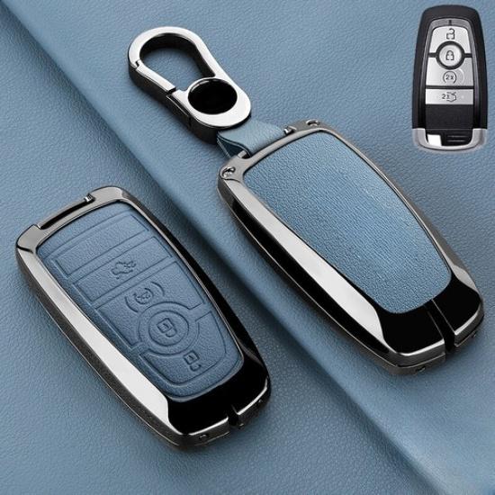 Zinc Alloy Leather Car Key Case Cover For Lincoln MKZ Navigator MKC Continental