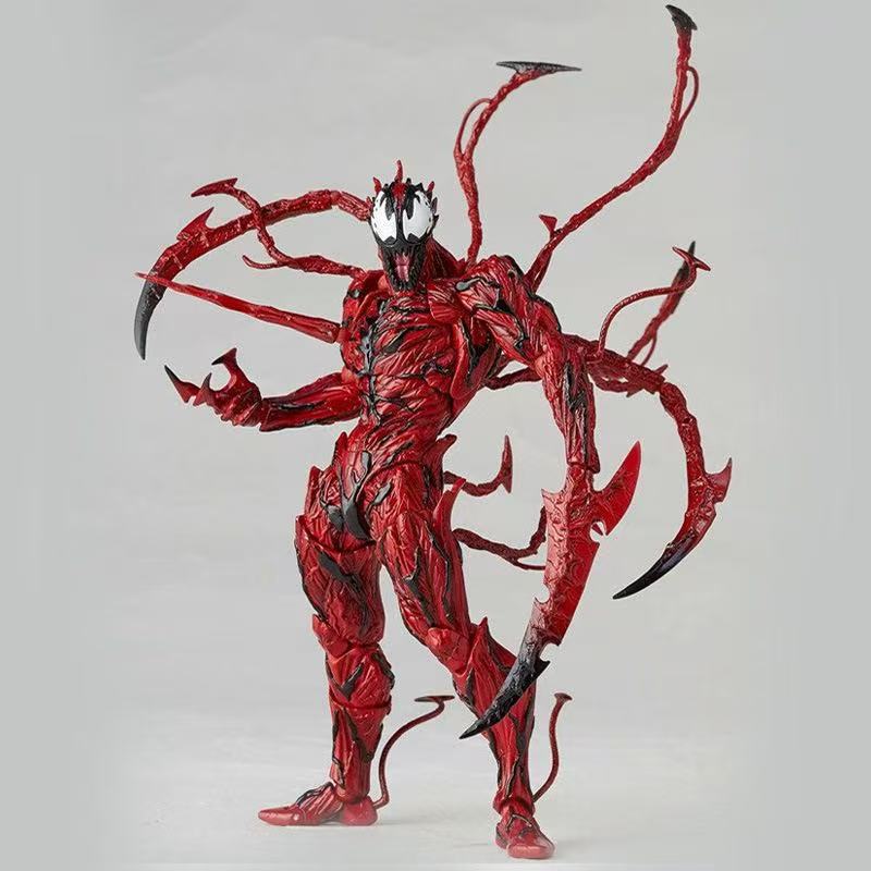 Spider-Man Venom & Carnage Actionfiguren – Hochgradig bewegliche Sammlermodelle mit austauschbarem Zubehör & Teilen rot