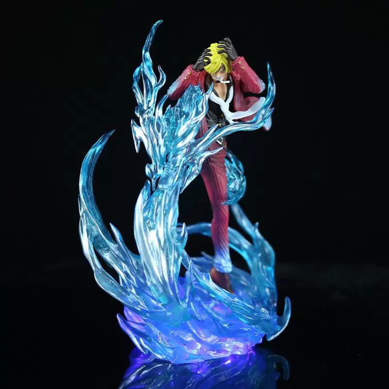 One Piece Anime Statue Figur Jacksdo Teufelswindbein Vinsmoke Sanji Leuchtende Figur Modell Schreibtischdekoration Überraschungsgeschenk