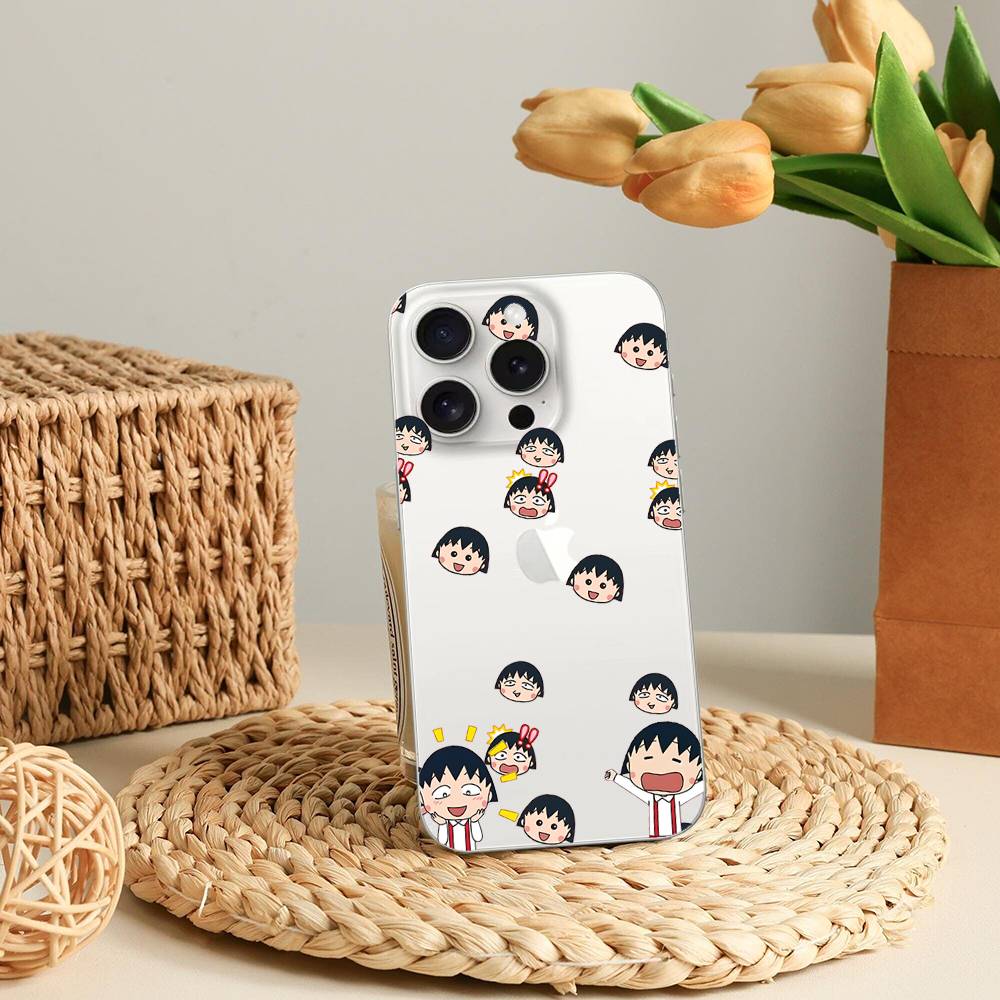 C-Chibi Cute M-Maruko-chan-S Phone Case For IPhone 17 16 15 12 11 Pro Max 14 Plus 13 Mini Clear Cover Soft Funda