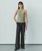 IHR Wide Tuck Belted Pants / Black