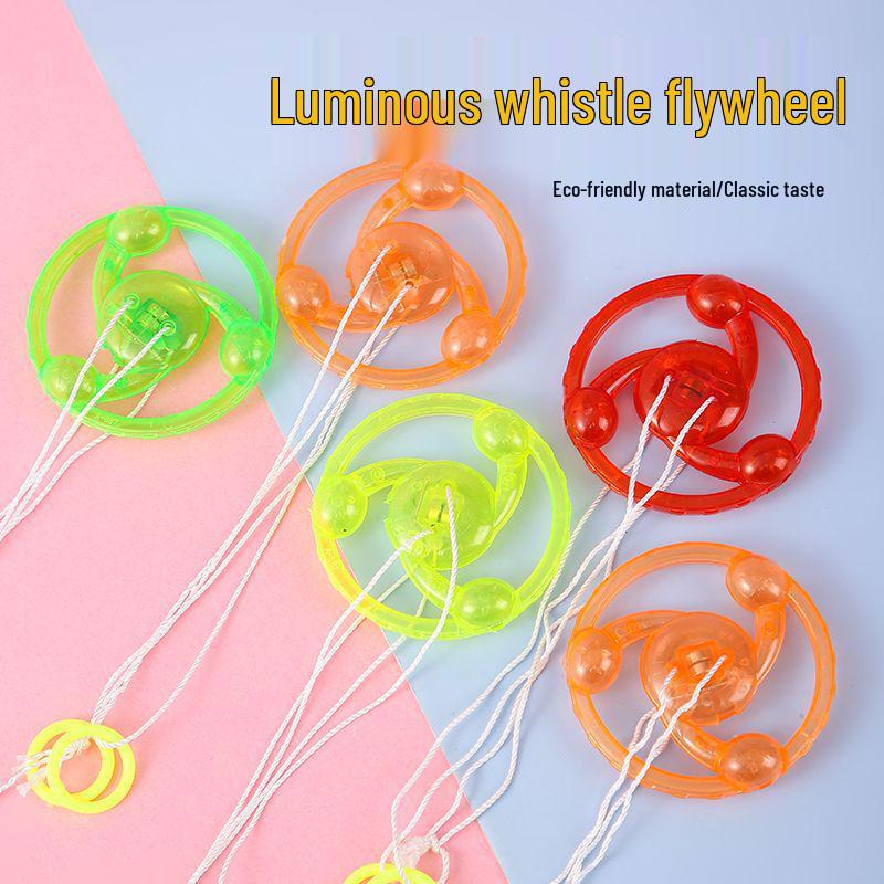 Luminous Pull-String Spinning Top: Flashing Flywheel Night Light Toy