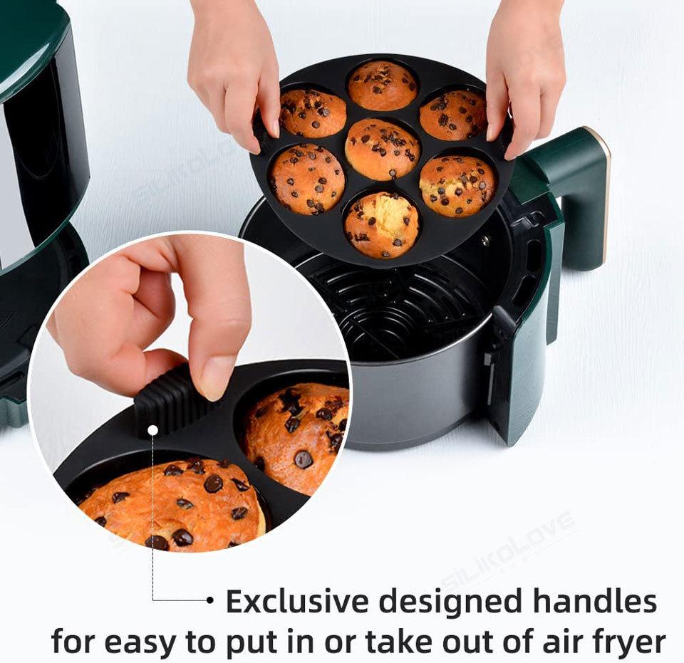 Thicker Silicone Basket Pot Tray Air Fryer Liner Reusable Container Accessories Pan Baking Mold Canister Shape Protector