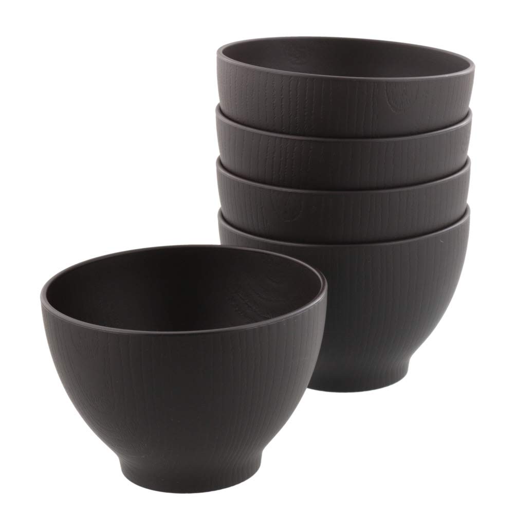 Tableware East Woodgrain Soup Bowl S 360cc Dark Brown Matte Set of 5