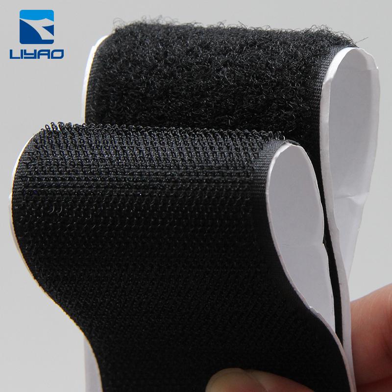 Factory Backed Self-Adhesive Nylon Hook & Loop Tape Customized Textile Adhesion Loop Hook Compliant Fastener Removable Tape (Black,16mm*1Meter Pairs(Hook+Loop)) чёрный