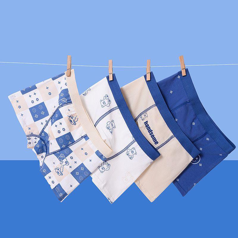 

4PC Boys A-Type Pure Cotton Boxer Briefs, Cartoon Design, Ages 1-12 S