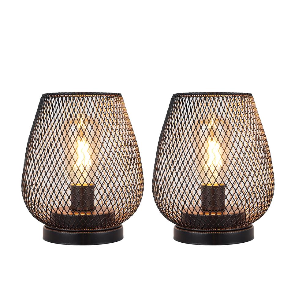 2PCS Simple Design Table Lamp Battery Powered Portable Night Lamp for Restaurant Event Decoration