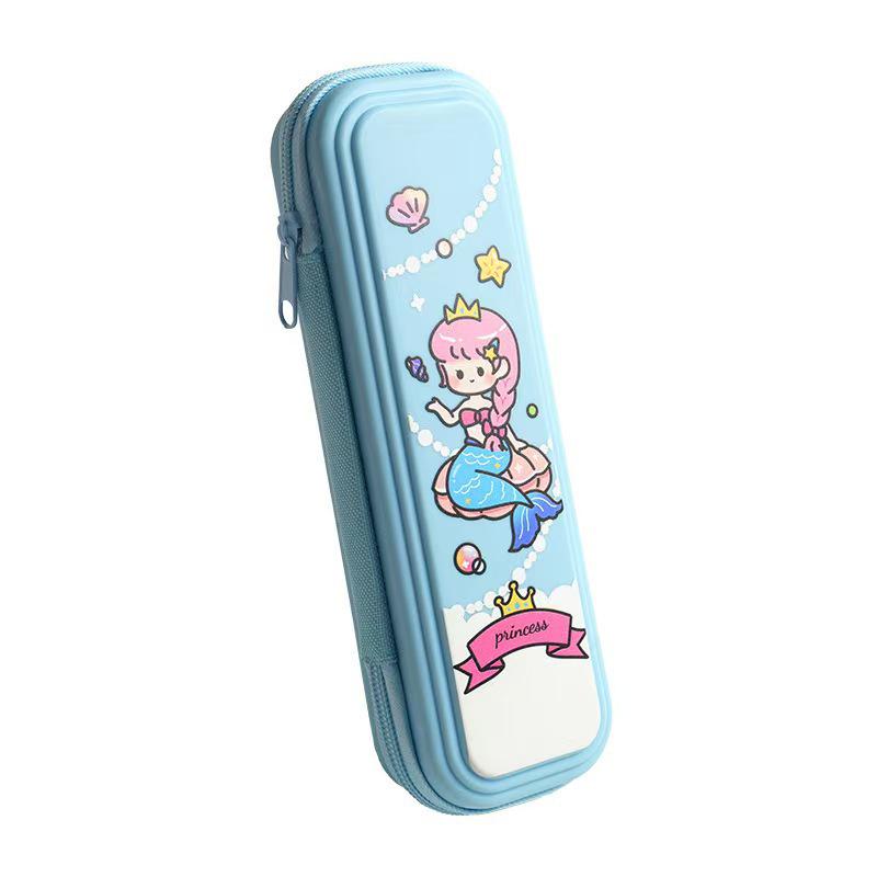 Layered Cartoon Pencil Case for Girls & Boys - Large Capacity School Stationery Bag