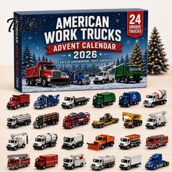 Collectible Acrylic Ornament 2026 Transportation Advent Calendar, 24-Day Set with Vehicle Daily Countdown Toy Figures, Christmas Tree Hanging