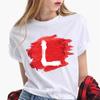 Women T Shirt Harajuku Summer 26 Alphabet K Print Woman Tee Tops Casual 90S Tshirt Femme Fashion Female T-Shirt