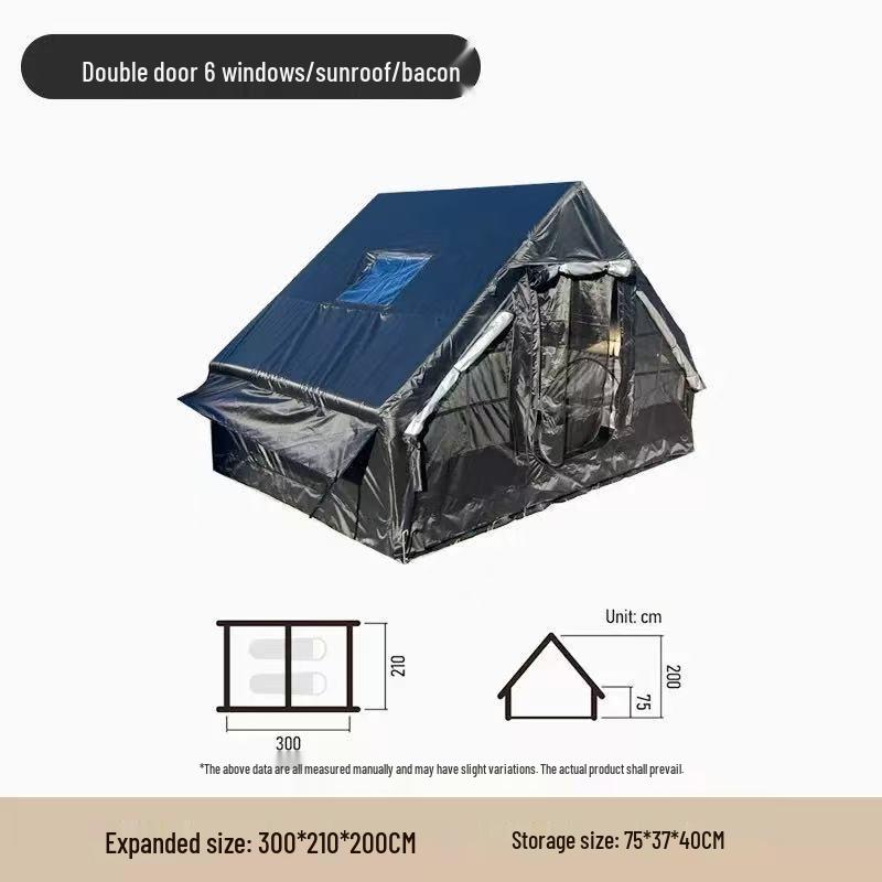 Tienda de campaña inflable para 3-4 personas para exteriores, a prueba de viento y lluvia, 6,3 m², no requiere montaje