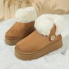 Furry Soft Thick Bottom Snow Boots Women 2025 Winter Warm Fluffy Fur Ankle Boots with Platform Pearl Decoration Designer Shoes