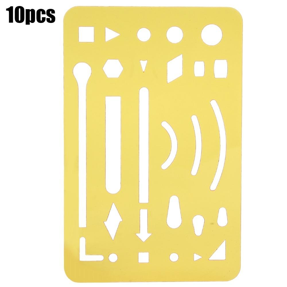 10PCS 27 Holes Erasing Shield Engineering Drafting Ruler Draft Creation оранжевый