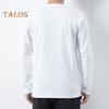 Men Fall Spring Top Buttoned V Neck Long Sleeves Pure Color Loose Pullover T-shirt Daily Wear Sport Homewear Clothes