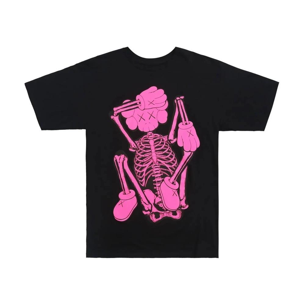 KAWS Скелет Новая Fiction Футболка Розовая 2021 (KAWS-SS02) Мужская унисекс футболка S