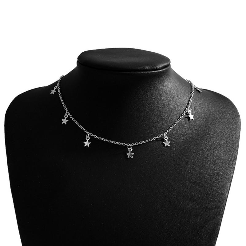 Star Necklace Pendant Chain Necklace Star Pendant Collar Clavicle Star Pendant Necklace Alloy Material for Women Girls