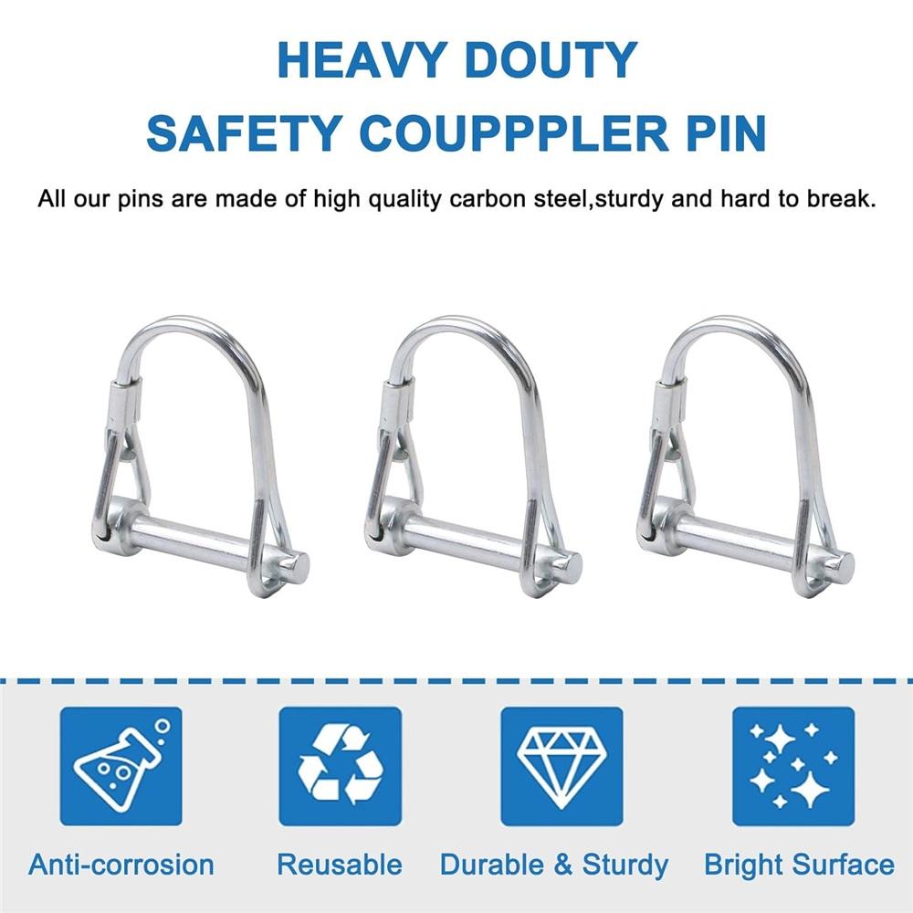 10Pcs Wire Lock Pin, Carbon Steel Shaft Locking Pin, Round Loop Wire Lock Pin For Track Farm Lawn(5 * 50)