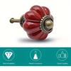 Retro Ceramic Cabinet Handles 12pcs - Deep Red Pumpkin Design 1.381.50 Inches, Ideal for Furniture Decoration on Drawers, Cabinets & Closets