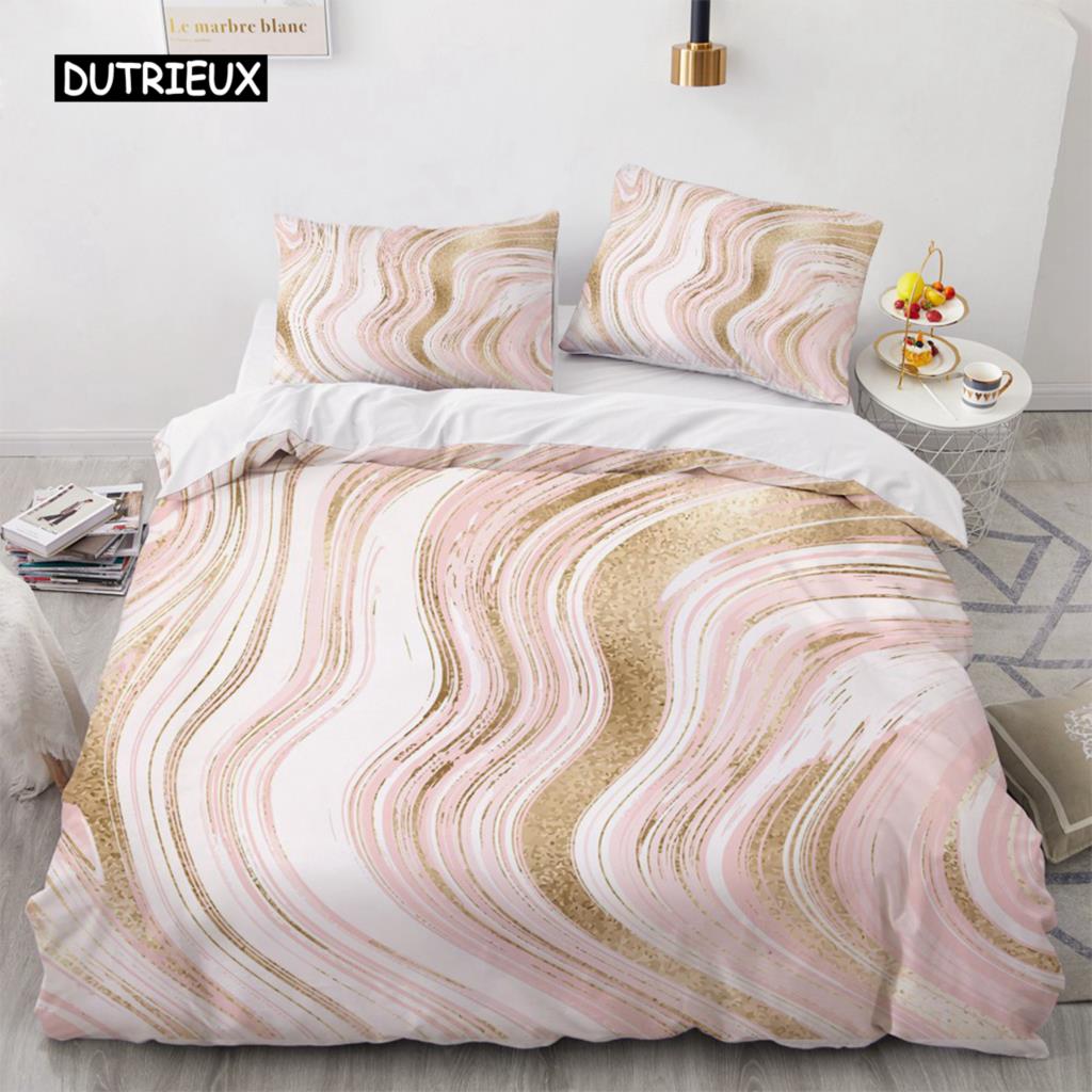 Simple Marbling  Bedding Sets European and American Style Duvet Cover Luxury Comforter Geometry for Women Teens Room Decorations