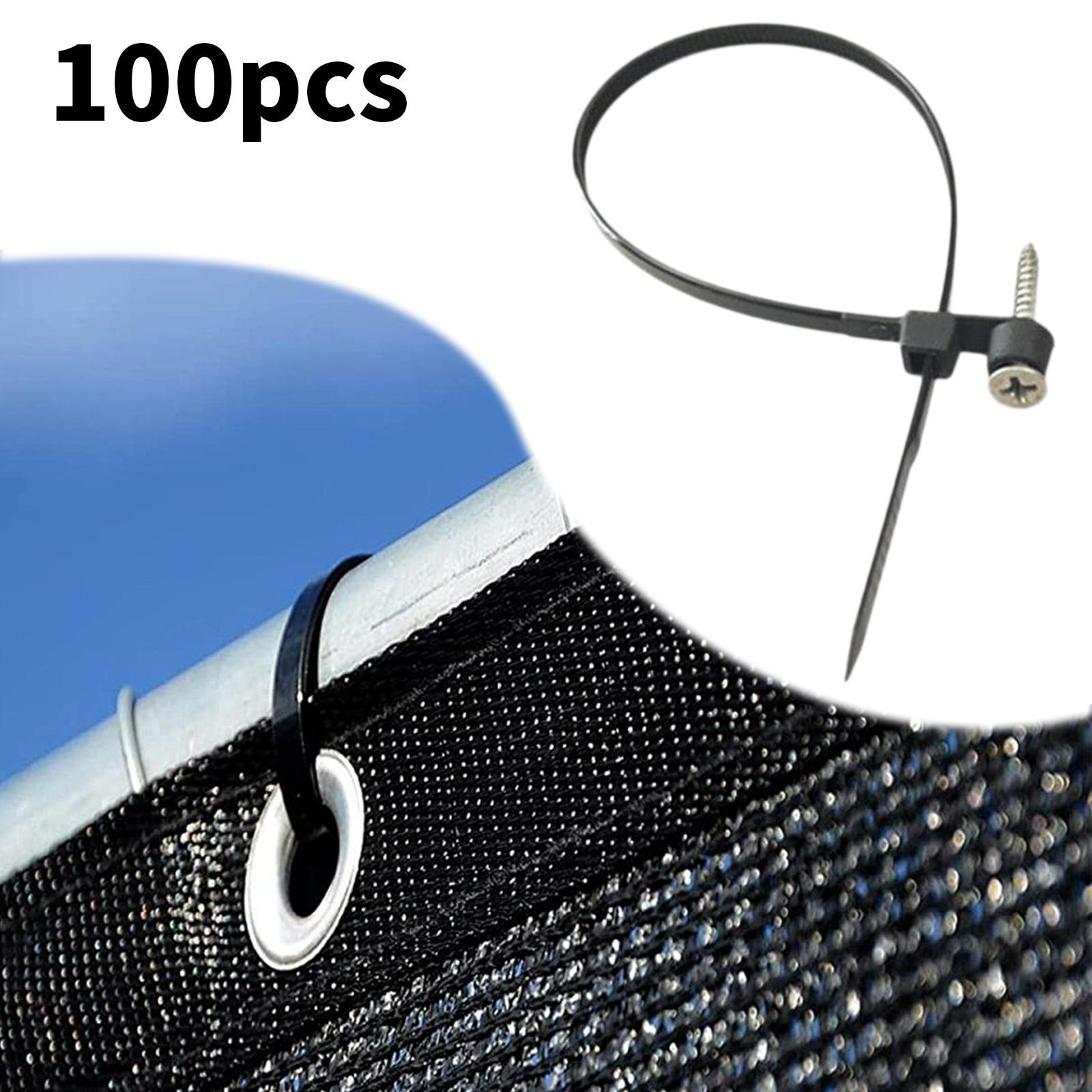 

100 Pieces Nylon Cable Ties ,Fixed Head ,with Screw Mounting Hole, Fastener, Self Locking 3.6x150mm Black