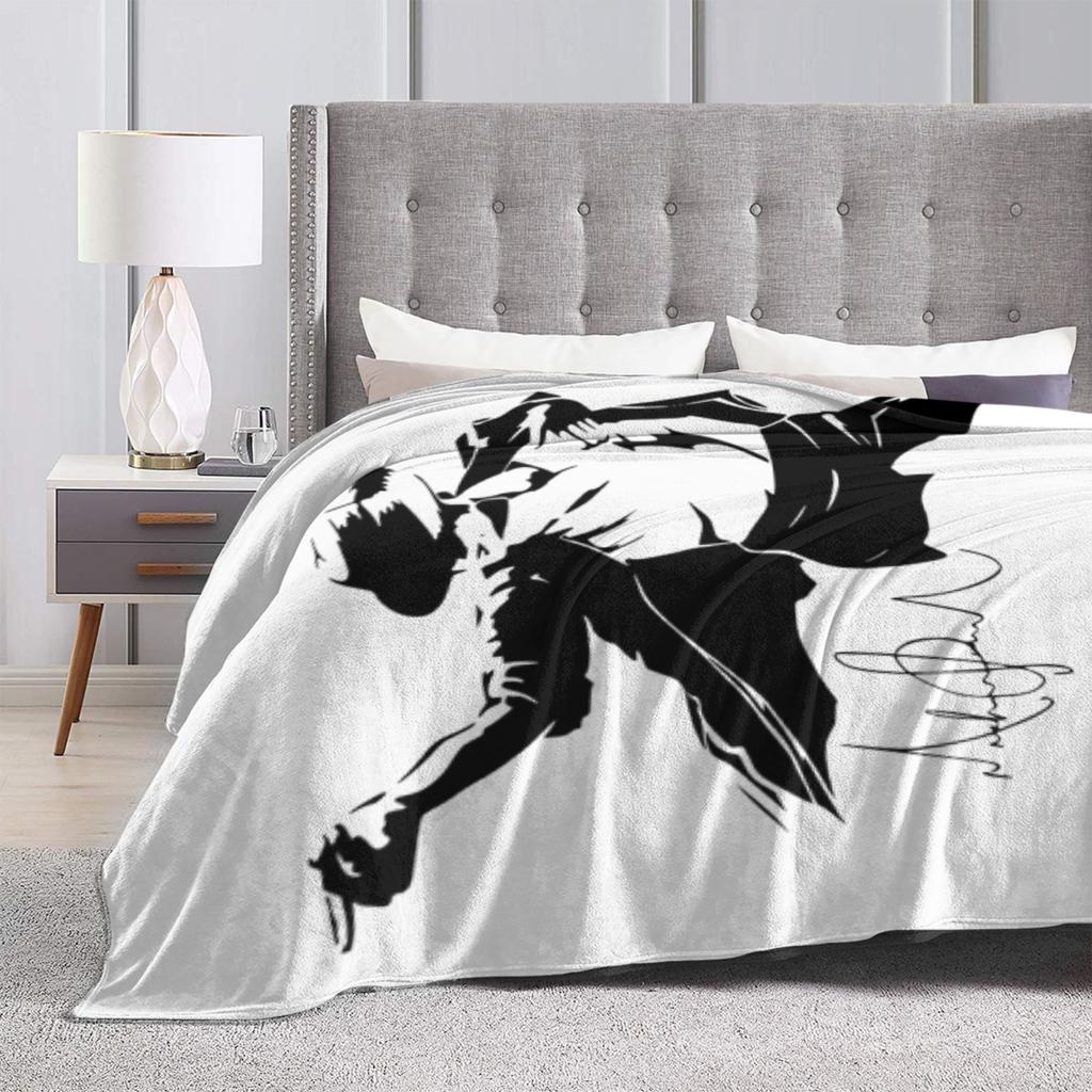 Retro Michael Jackson Blankets Flannel Print Portable Ultra-Soft Throw Blankets for Bed Car Bedspread