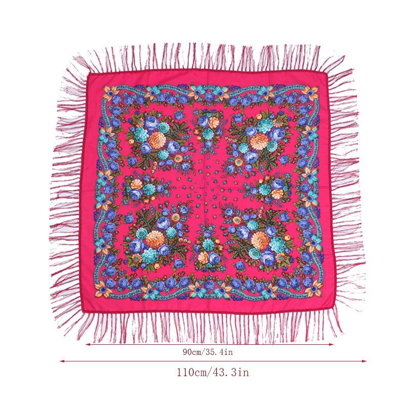 Foulard quadrato da donna 90x90 stile etnico - Fazzoletto da testa e scialle con stampa Xinjiang più venduto