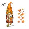 Cute Ghost Pumpkin Decals Autumn Ghost/Gnome Static Glass Sticker PVC Waterproof Maple Leaves Window Removable Party Supplies Decal Cling