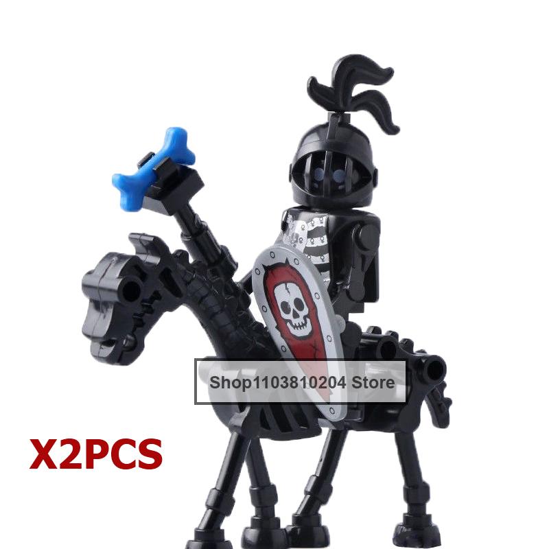 Skeleton Soldier Army King Knight Undead Horse Warrior Bricks Building Block Ringwraith Saddle Roman Soldiers Sword Waffen Toys