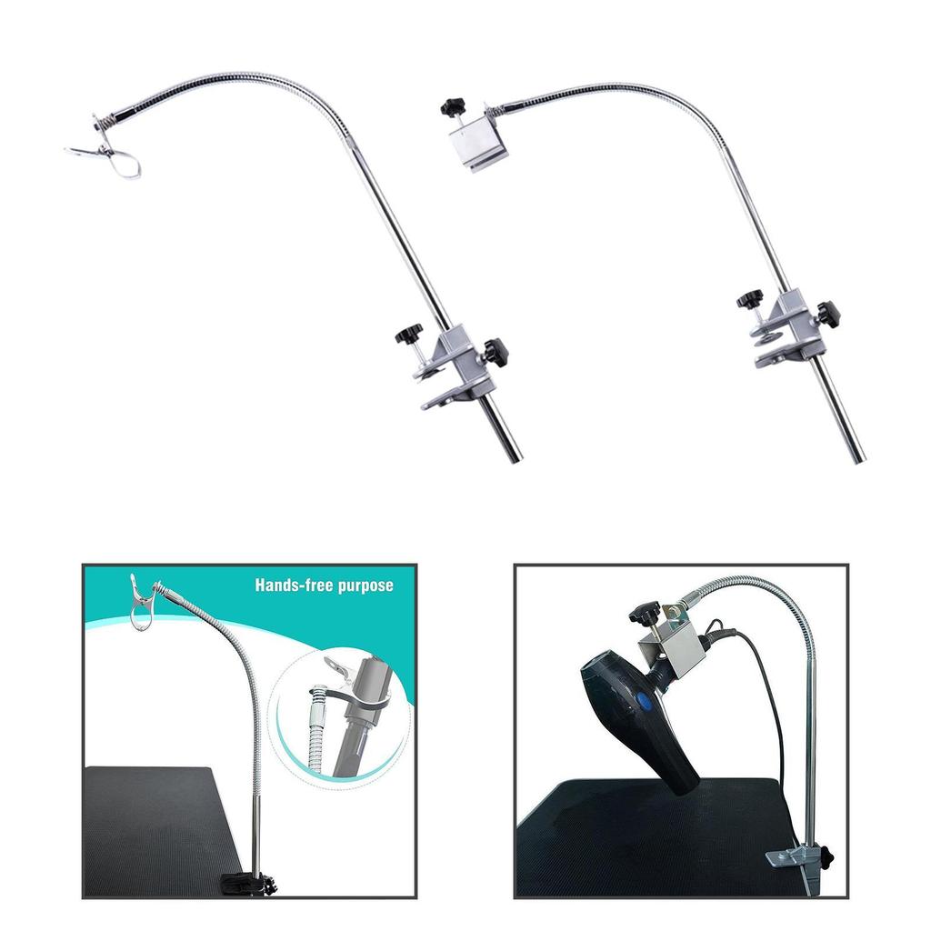 Pet Grooming Table Hair Dryer Stand Adjustable Hose Holder Flexible Clamp for Drying Dogs Professional Salon Use