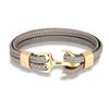 Leather Bracelet for Men Black Braid Multilayer Rope Chain Stainless Steel Anchor Male Jewelry Pulseras Gifts