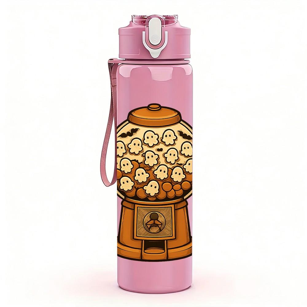1PC Vintage Candy Dispenser 750ml Color Plastic Sports Water Bottle Leakproof Flip Straw Lid Suitable for Sports Office Home Use