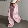 INCERUN Men Elastic Waist Pants Casual Home Wear Striped Print Long Trousers