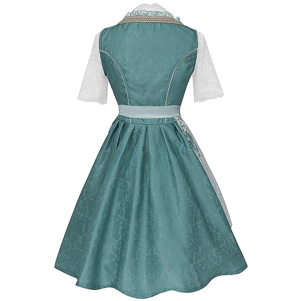 Beer Festival Costume Bavarian Women's Performance Costume Floral Print Square Neck Dress