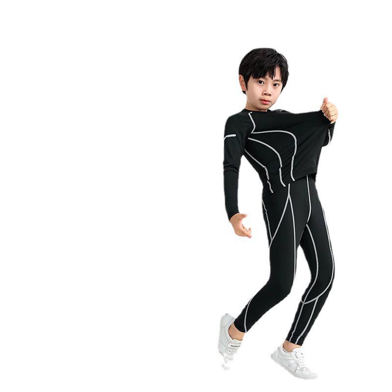 Summer Kids' Quick-Dry Sports Suit - Lightweight, Breathable Top & Pants for Basketball, Football & Running.