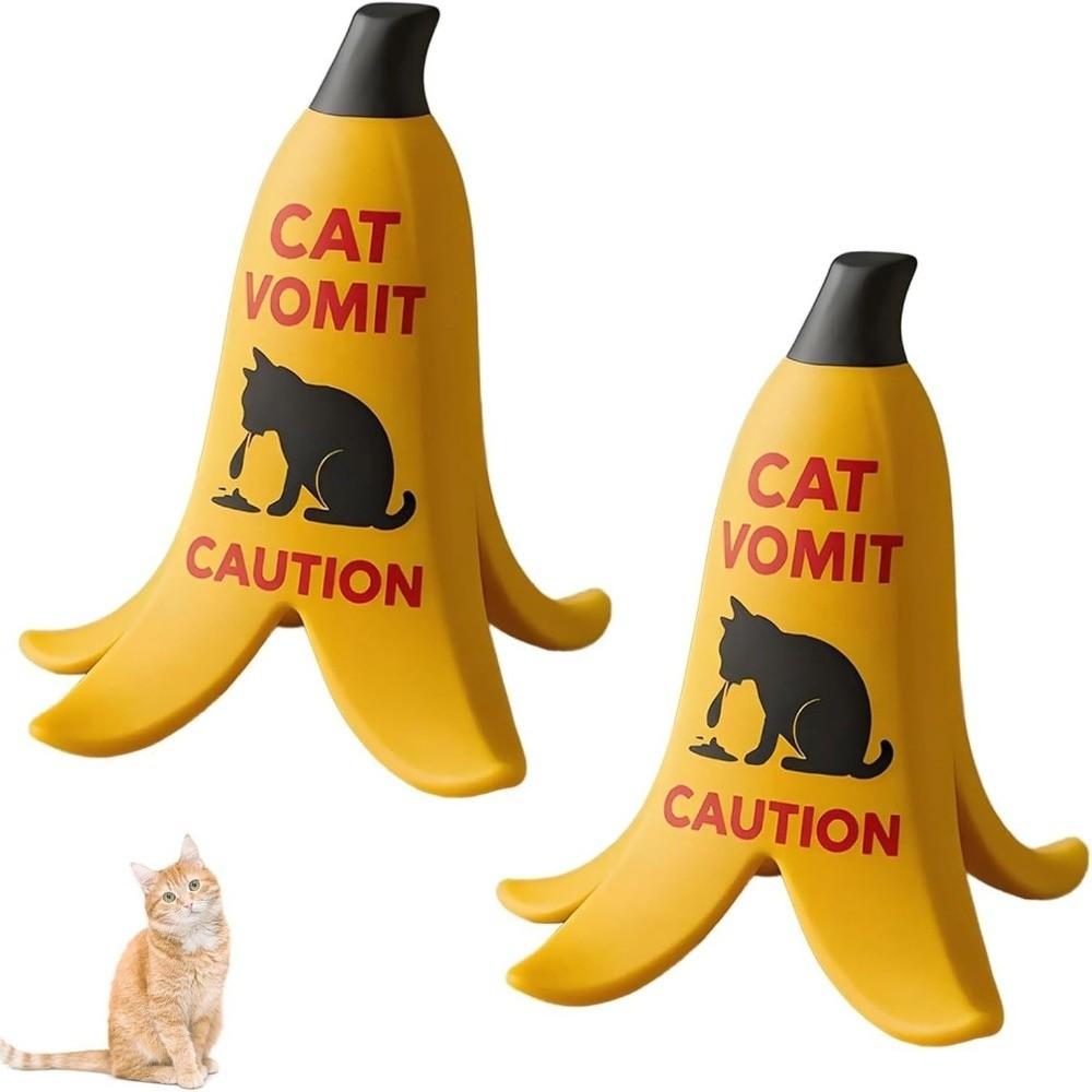 Banana Peel Shape Cat Vomit Caution Sign Gift Warning Sign Cute Dog Vomit Sign  for Home Office