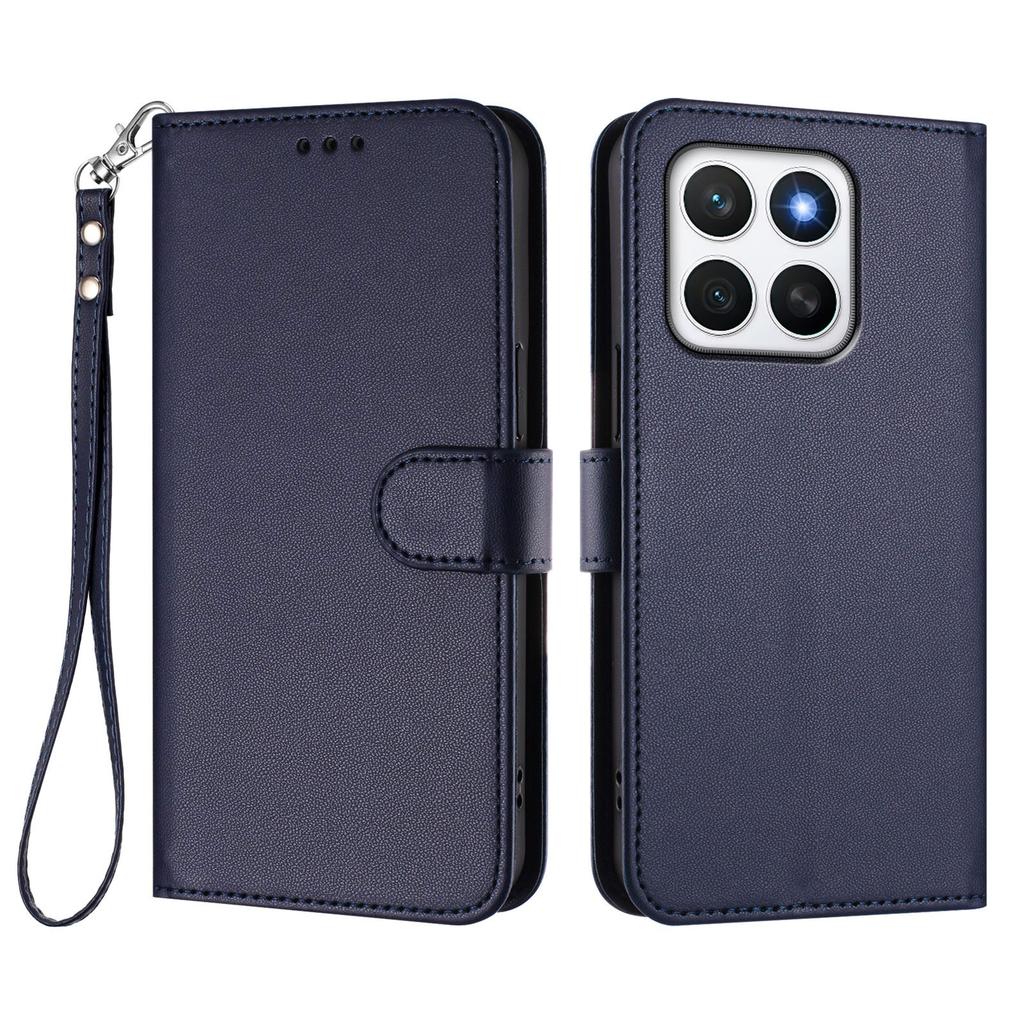 For Honor X8c 4G Leather Case Wallet Stand Phone Cover with Wrist Strap