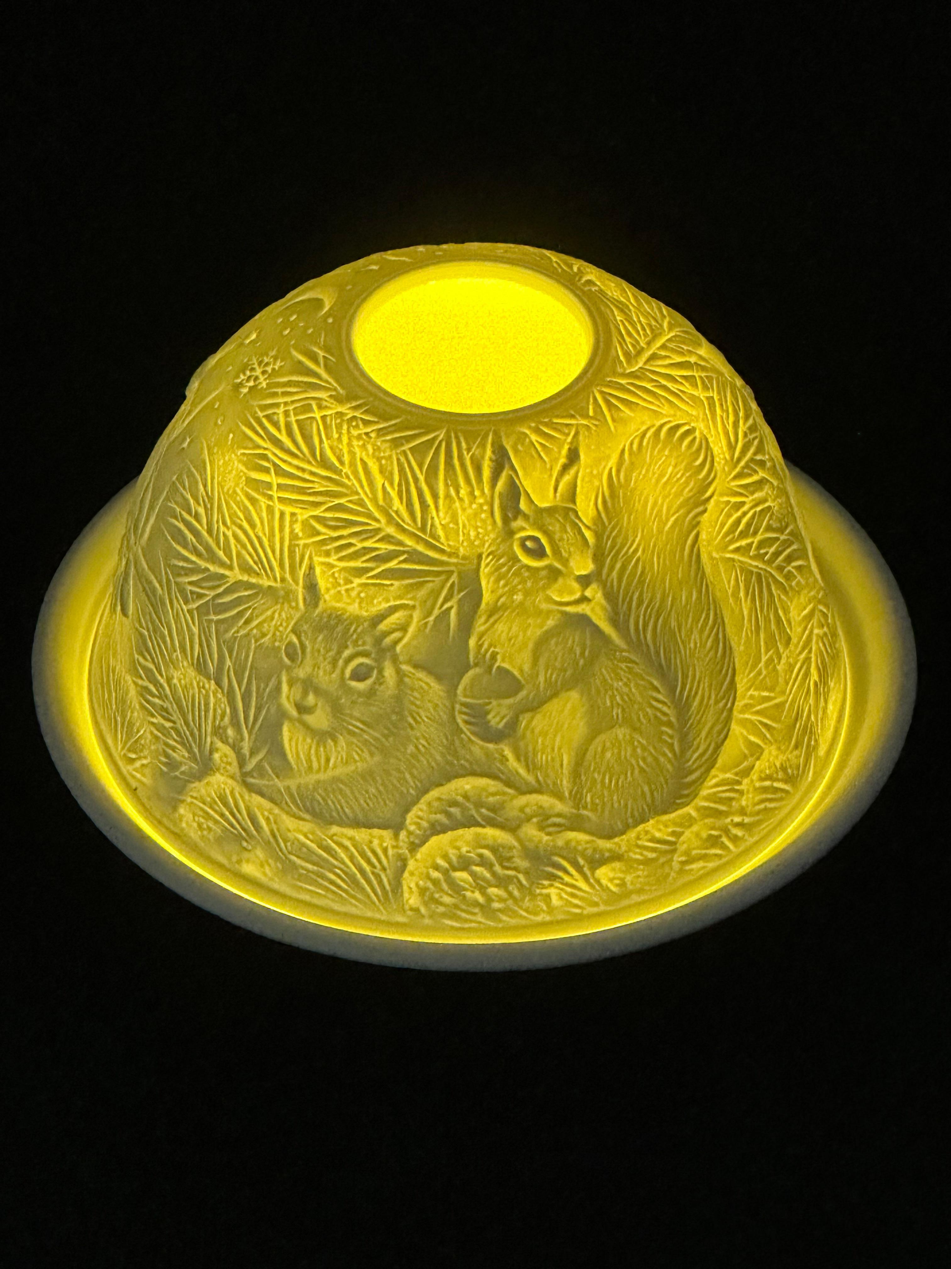 Nordic Light Tea Light Подсвечник Абажур с подносом из костяного фарфора Рождественский праздничный подарок Фарфоровый Tealight купол squirrel