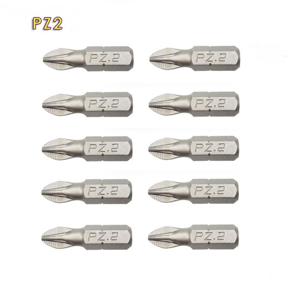10pcs 25mm Anti Slip25655 Electric Hex Shank 562555Screwdriver Drill Bit Set Hex Shank Screw Driver Bit PH1 PH2 PH3 PZ1 PZ2 PZ3