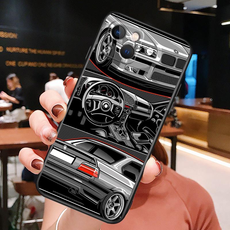 Japan JDM Sport Car Phone Case For iPhone 16 Pro Max 15 13 12 11 14 Pro Max Plus 12 13 Mini XR 16e Funda Cover